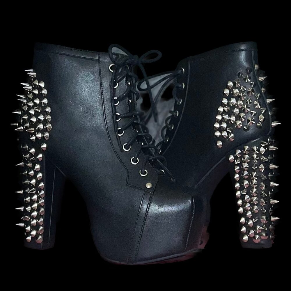Jeffrey Cambell Spike Studded Boot Heel Platform